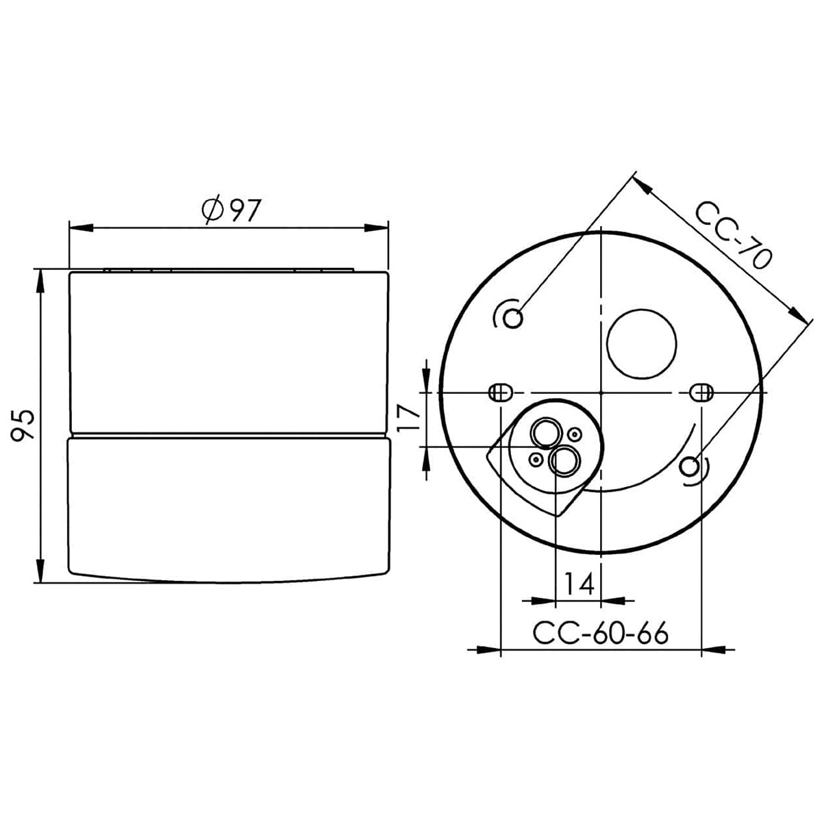 Vägg-/Taklampa Ifö Electric Opus 100/100 IP44 LED 3000K