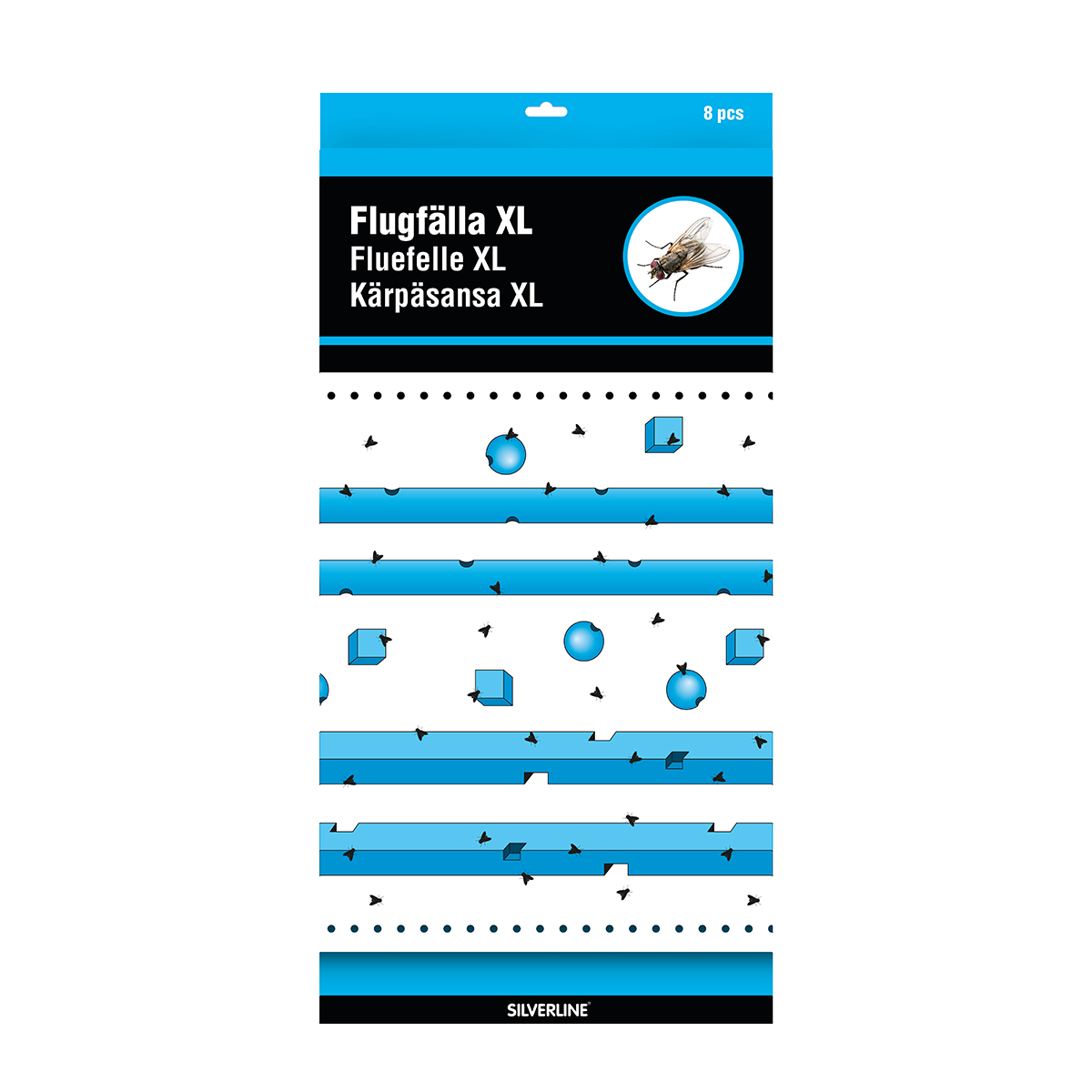 Flugfälla Silverline XL Klisterark 8-Pack