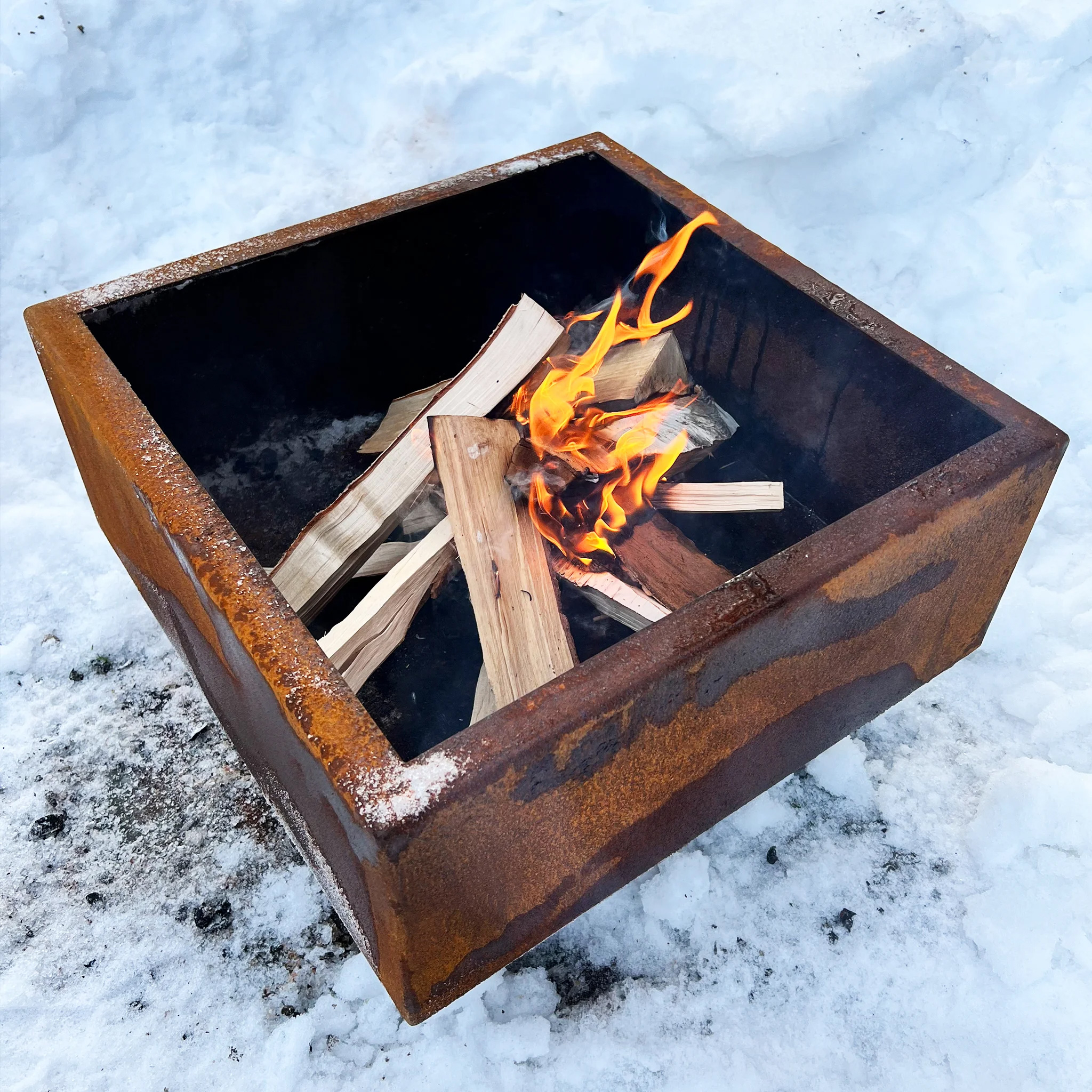 Eldstad Lyfco Cortenstål Kvadratisk