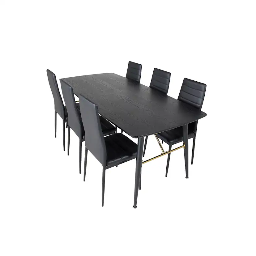 Matgrupp Venture Home Gold med 6 Slim Stolar