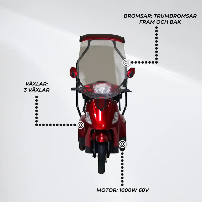 Promenadscooter Arvo P500 med Tak