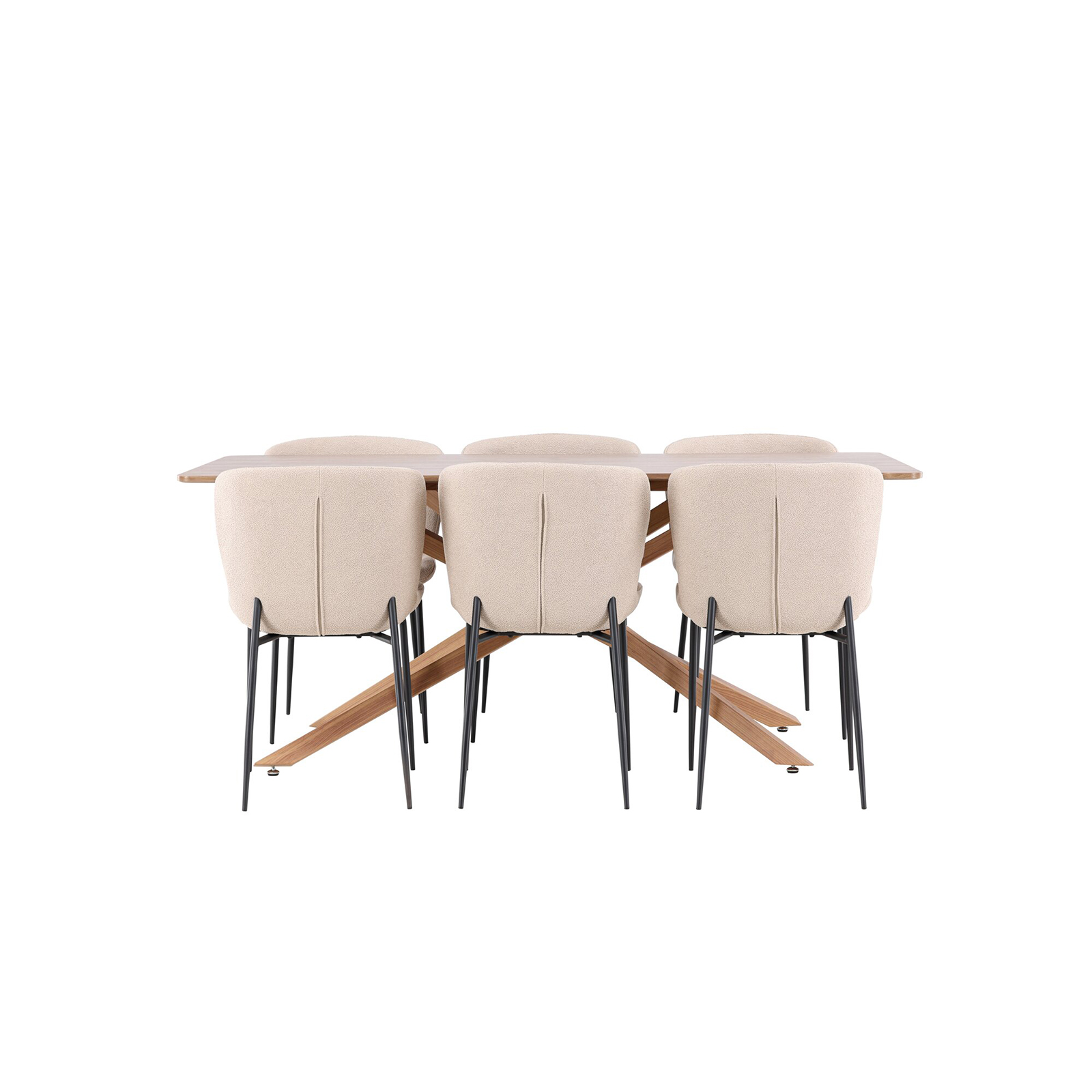 Piazza Dining Table with Modesto Dining Chair Mocka/Beige