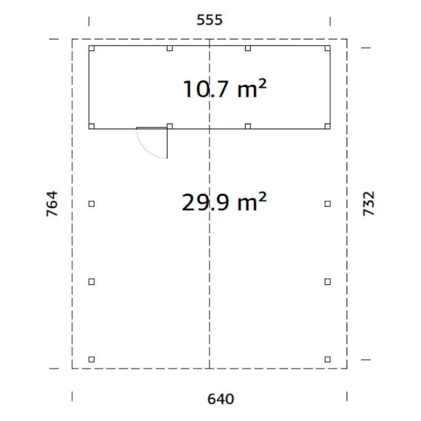Carport Palmako Robert 40,6 m2 med Förråd