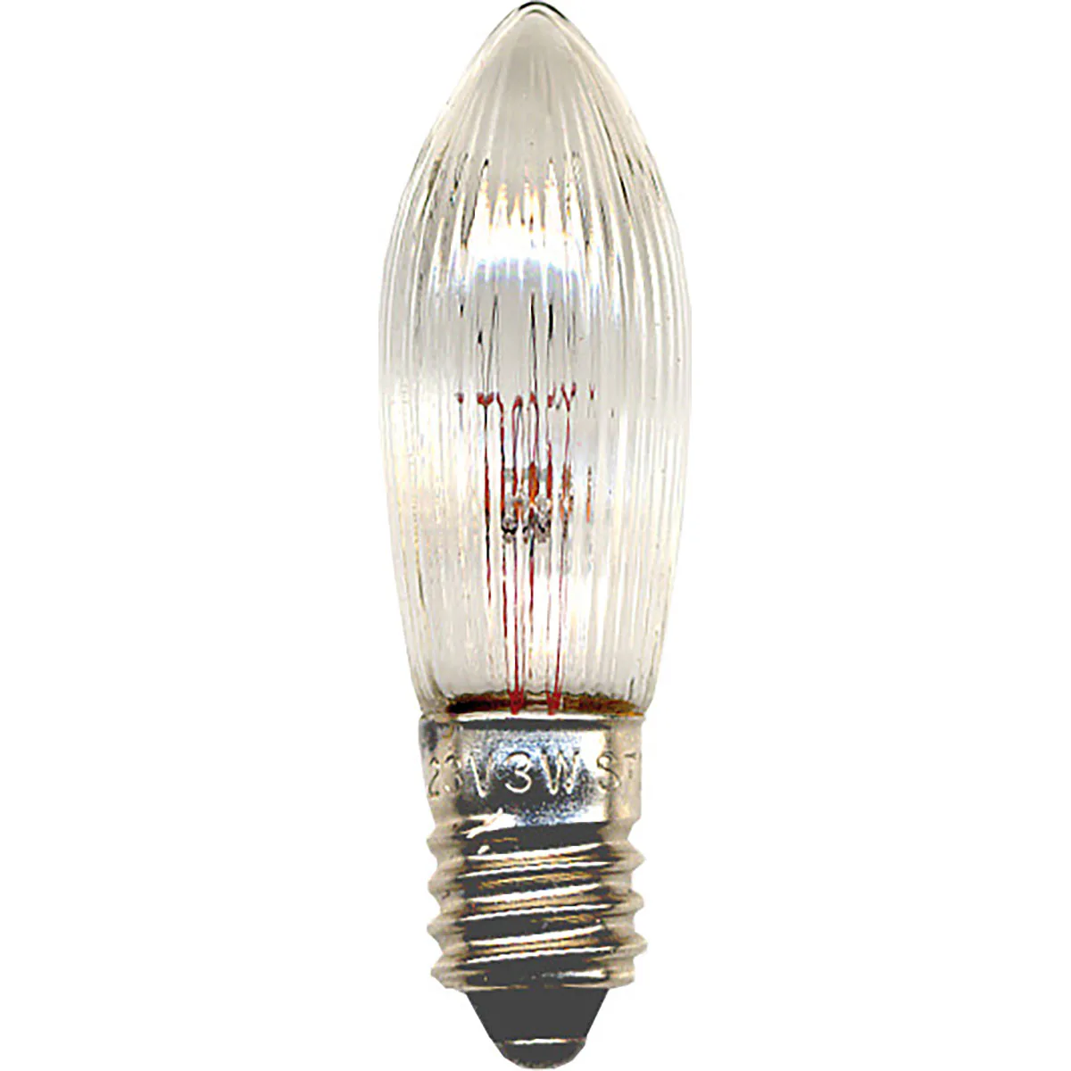 LED-lampor Star Trading Reservlampa E10 34V 3W Räfflat 3-pack Transparent
