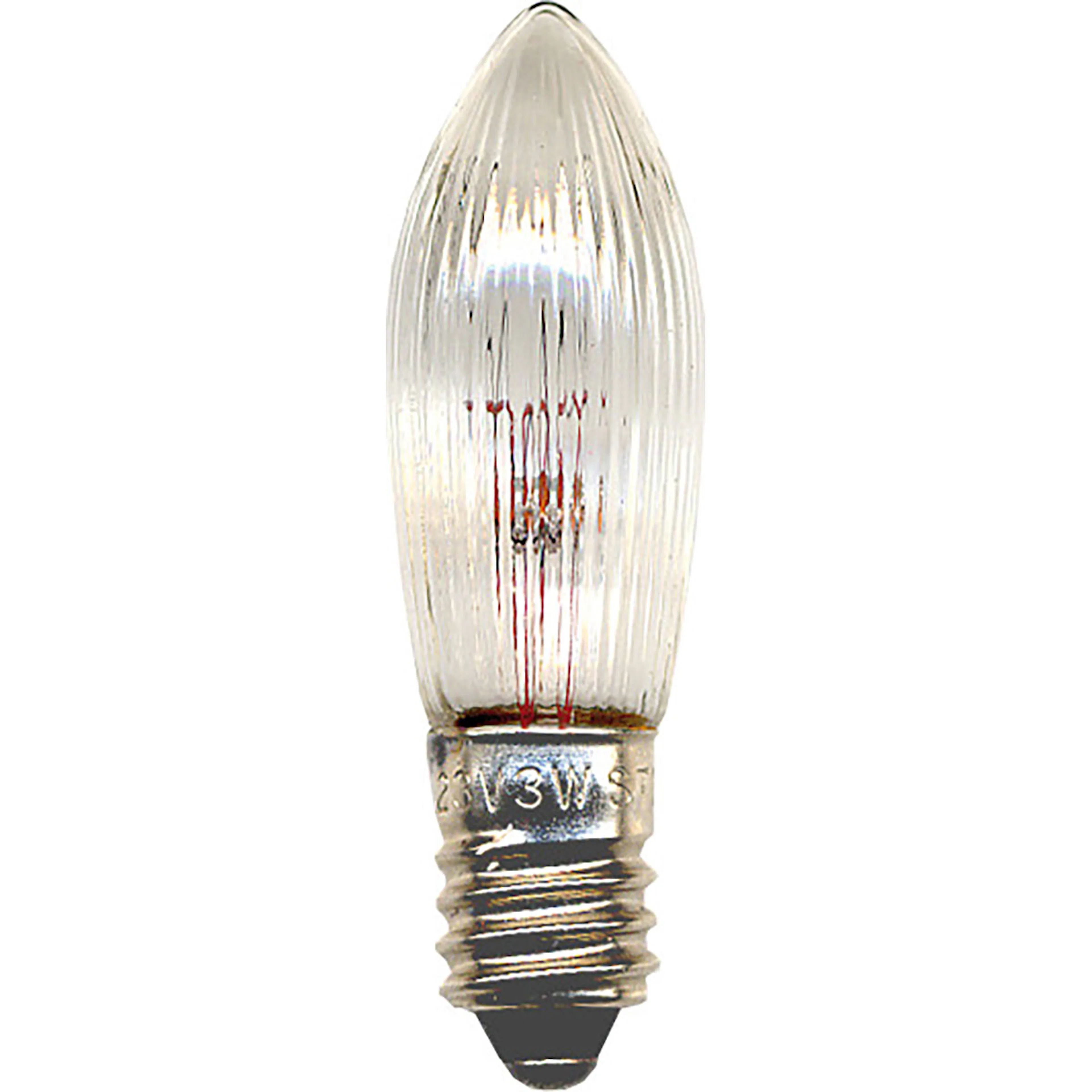 LED-lampor Star Trading Reservlampa E10 34V 3W Räfflat 3-pack Transparent