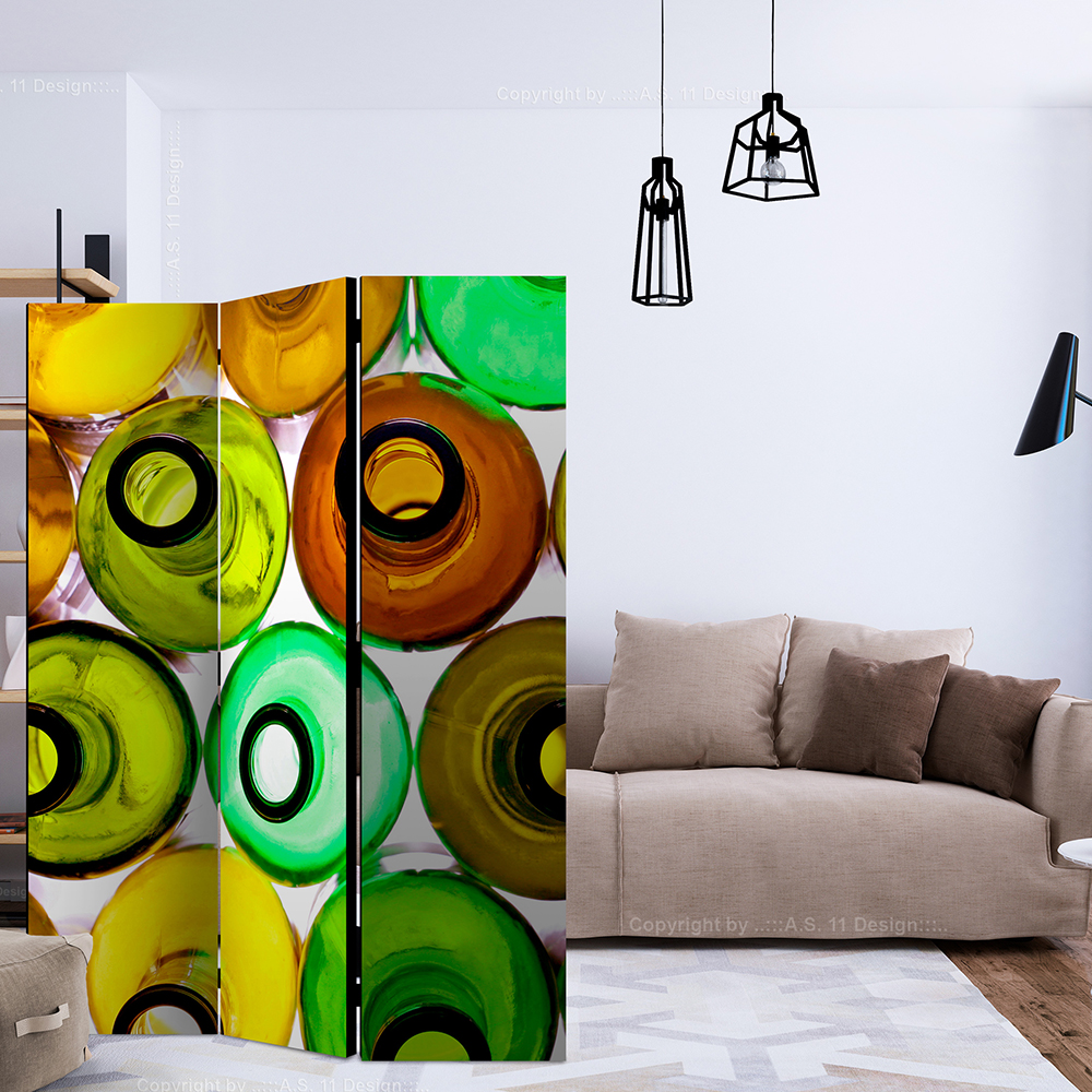 Rumsavdelare Skärmvägg Arkiio Bottles Background 135x172 cm