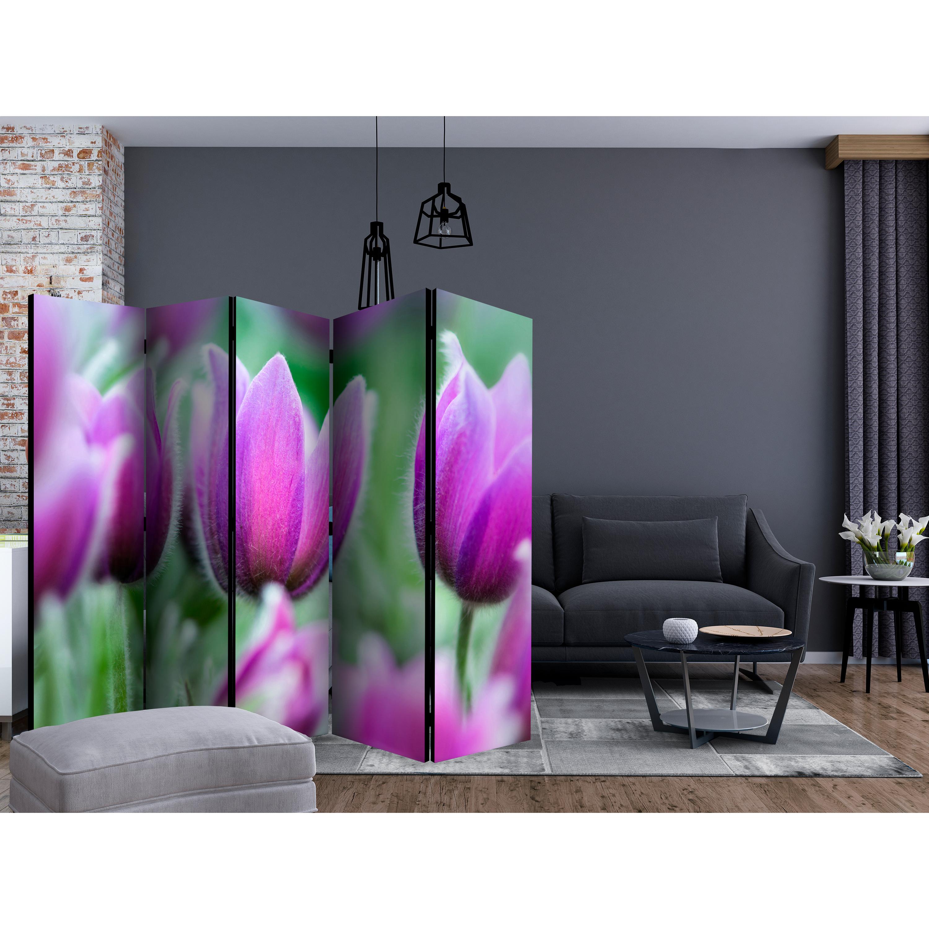 Rumsavdelare Skärmvägg Arkiio Purple Spring Tulips II 225x172 cm