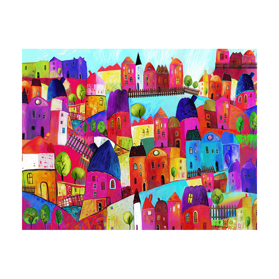 Rainbow-hued town 400x309 Storlek: 400x309 cm