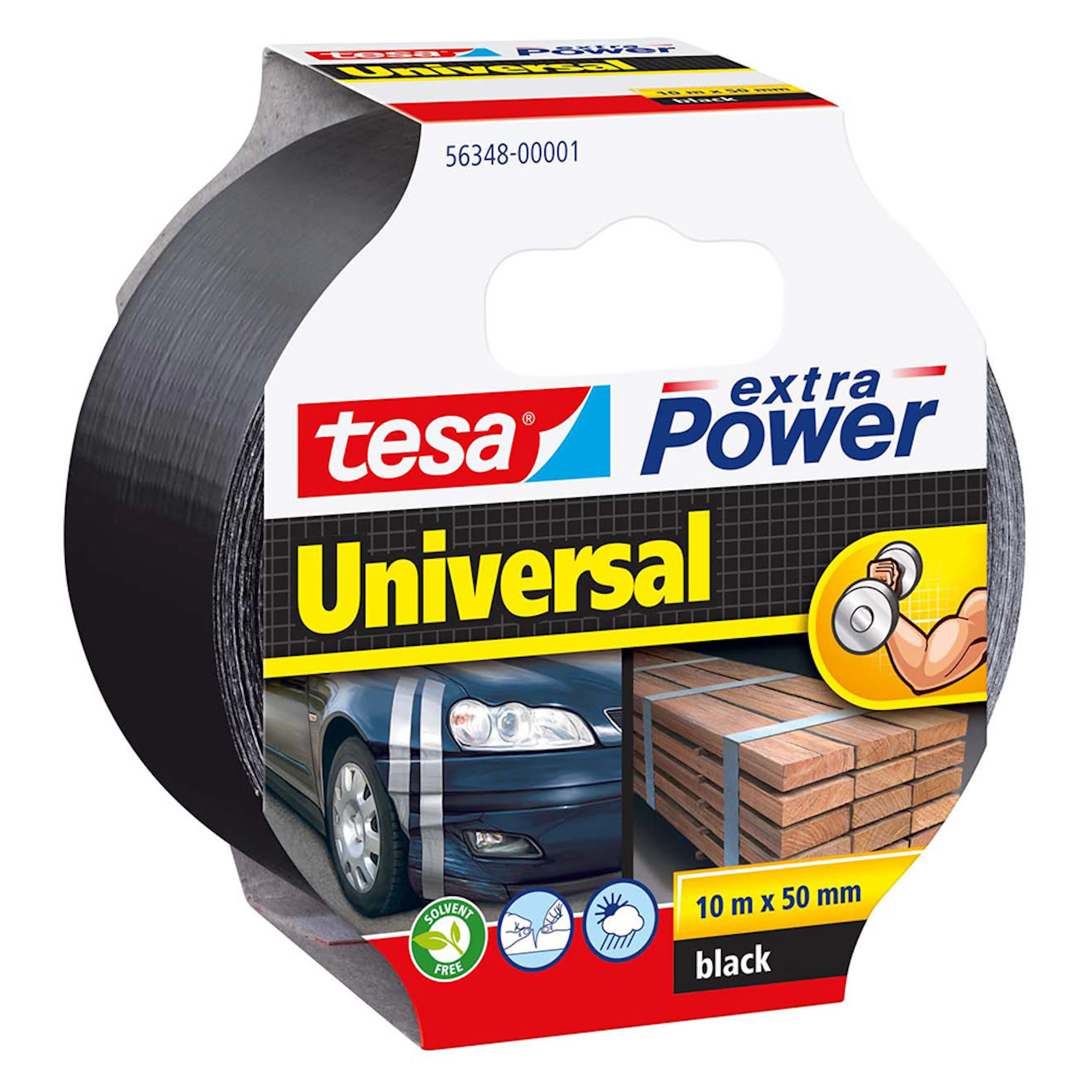 Vävtejp Tesa 50 mm 10 m Svart 56348