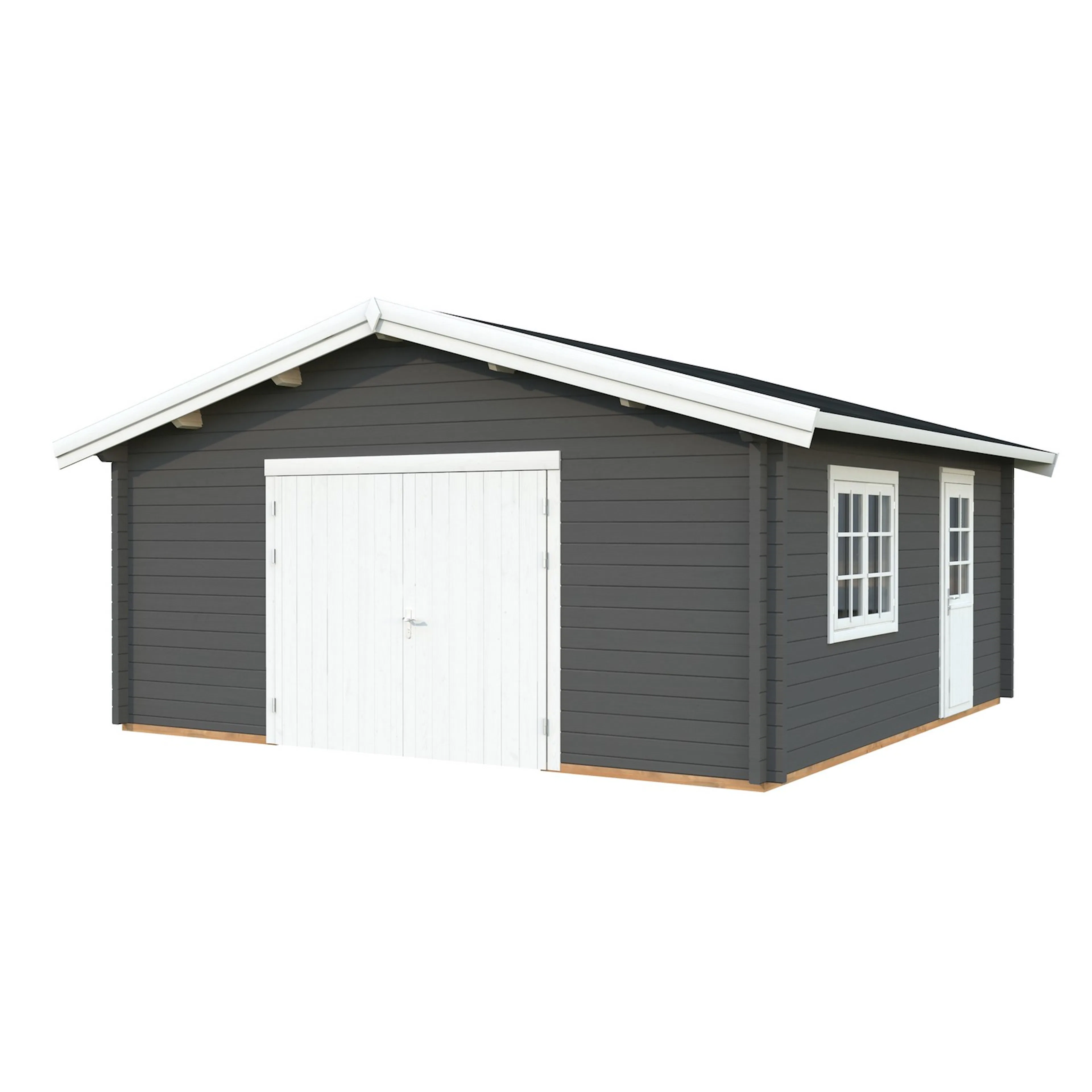 Roger 27,7 m2 mit Holztor PNT7012W2 Mörkgrå/Vit