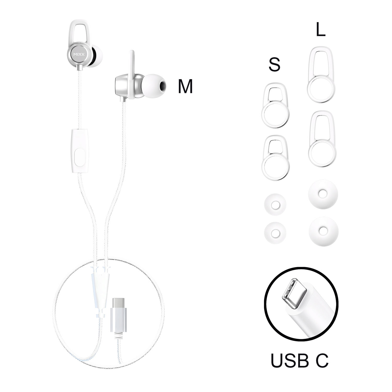 Hörlur MIXX Soundport USB-C In-Ear Trådbunden
