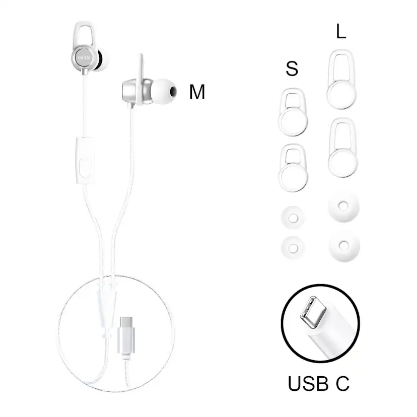 MIXX Hörlur Soundport USB-C In-Ear Trådbunden Vit