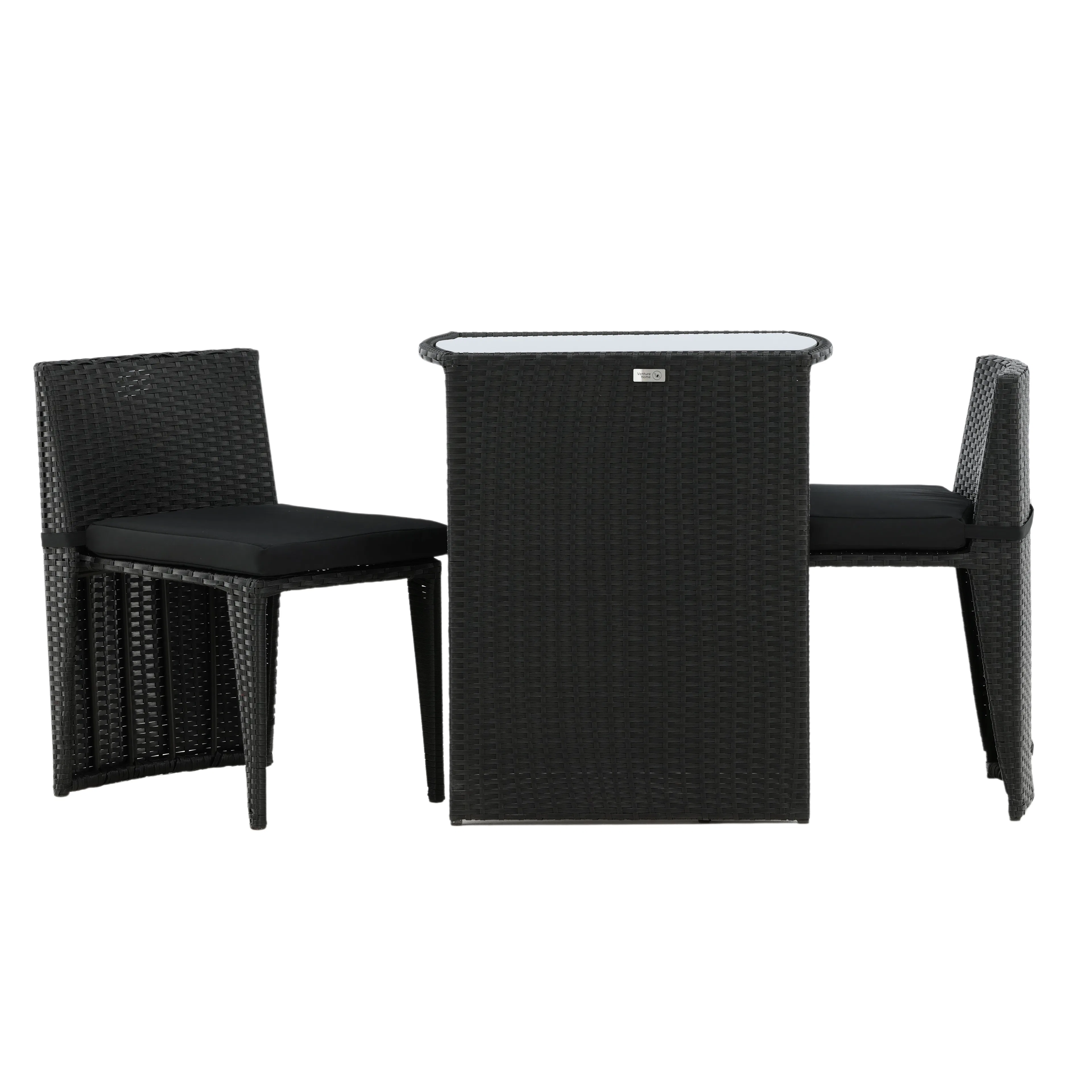 Savanna Caféset, Black, Wicker Svart