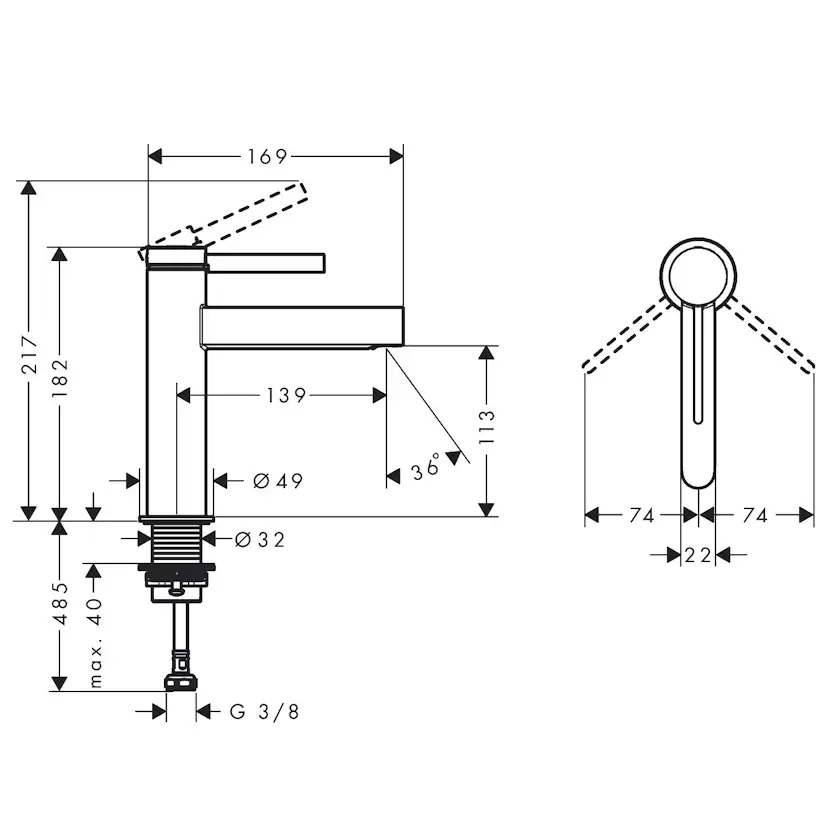 Tvättställsblandare Hansgrohe Finoris 110