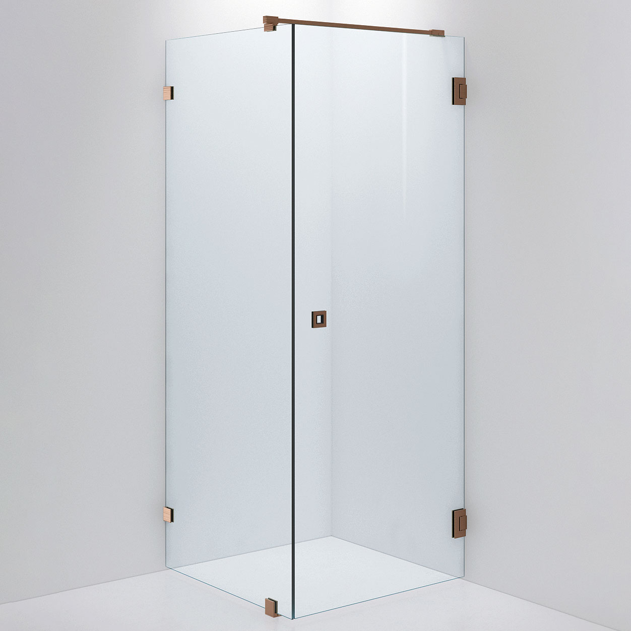 Duschvägg ARC 13 Original,Clear, Brushed Bronze,Dörr 800(A), 800x800 mm, Borstad Brons