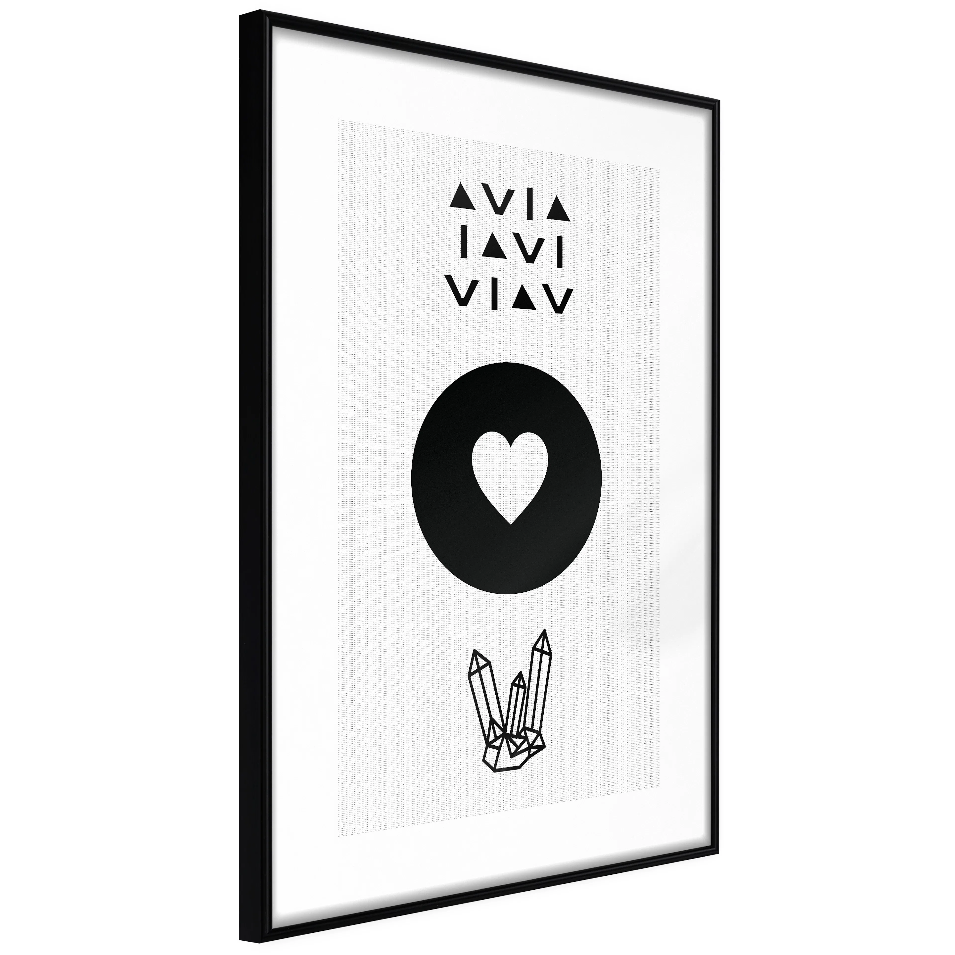 Affisch - Heart and Crystals [Poster] 20x30 Svart ram, 20x30 cm