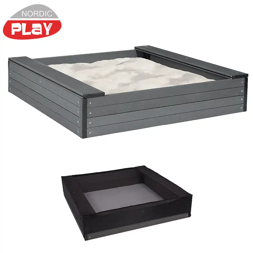 NORDIC PLAY SANDBOX WPCINCL. NETLENGTH: 120 CM - WIDTH: 120 WPC Svart
