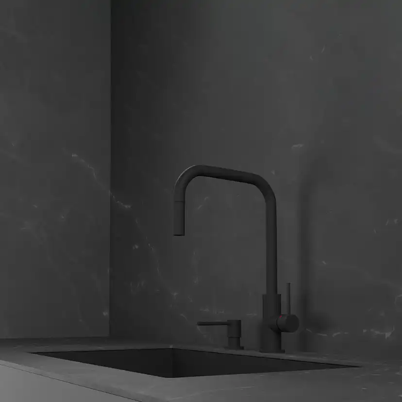 Köksblandare Scandtap Steel Accent Square med Utdragbar Pip