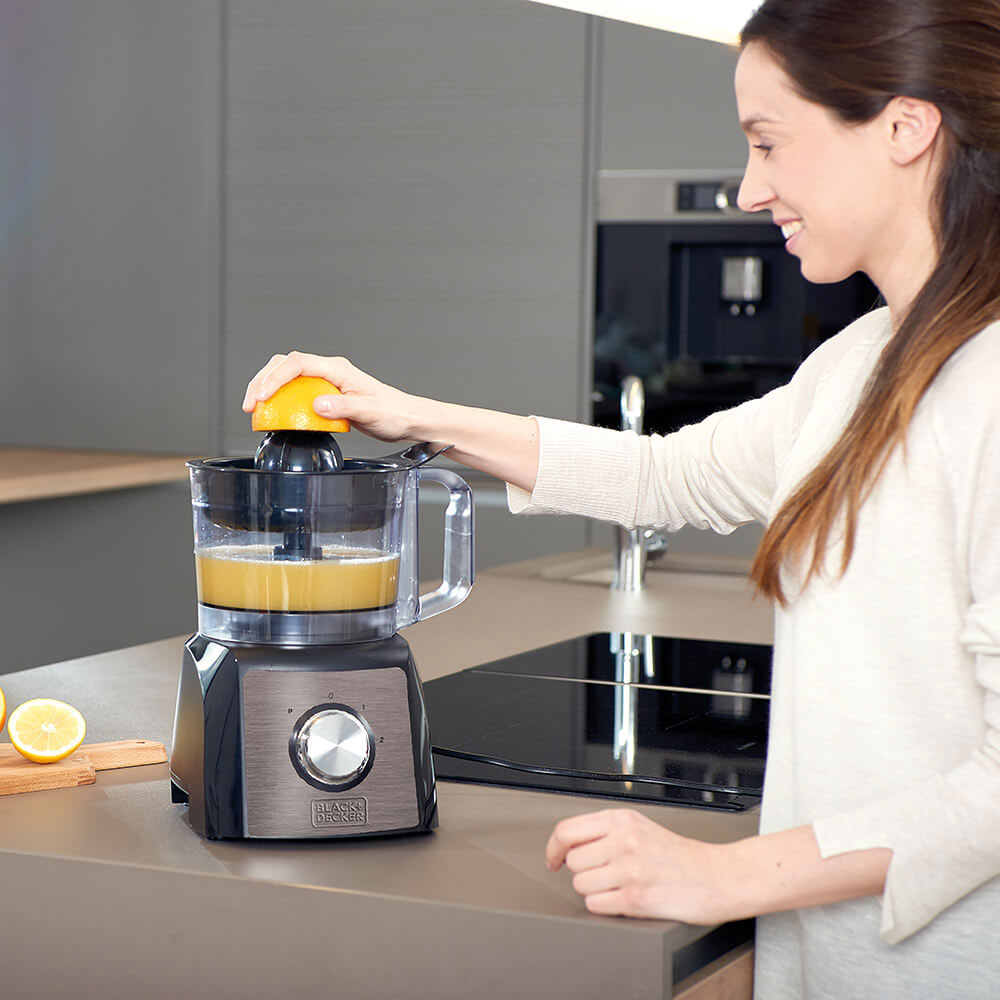 Matberedare Black+Decker 1200W med Skål, Mixer & Juicepress