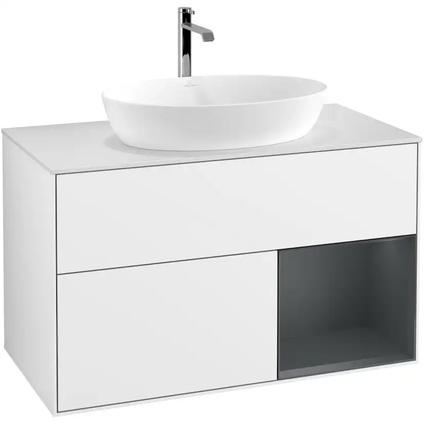 Tvättställsskåp Villeroy & Boch Finion med 2 Lådor Hylla och Bänkskiva för Fristående Tvättställ från Artis & Collaro