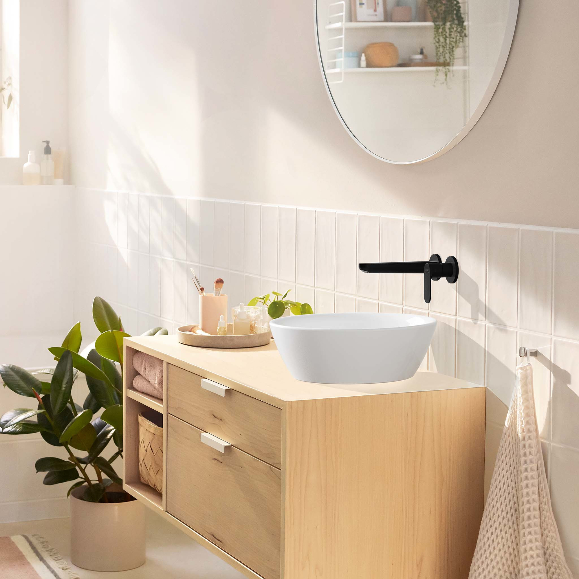 Tvättställsblandare Hansgrohe Rebris S 1-grepps för Inbyggnad i Vägg med 20 cm Pip