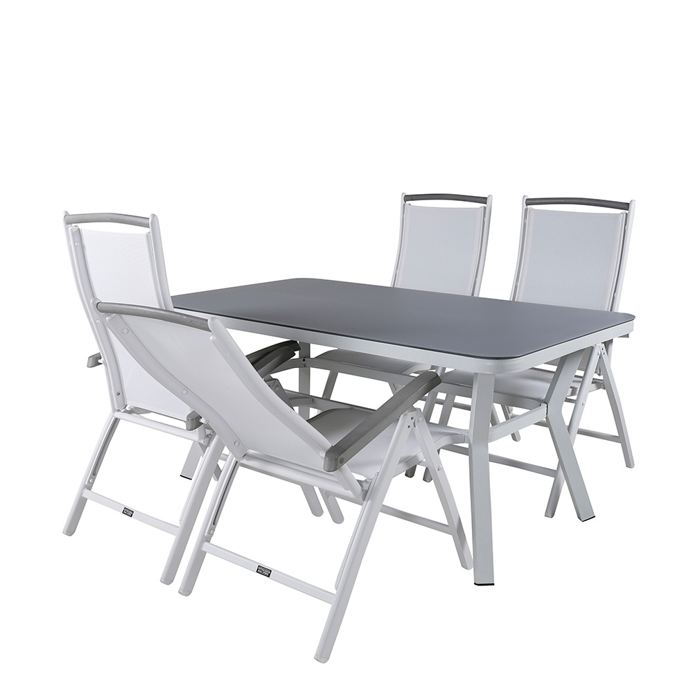 Matgrupp Venture Home Vyn med 4 Arz Matstolar Vit