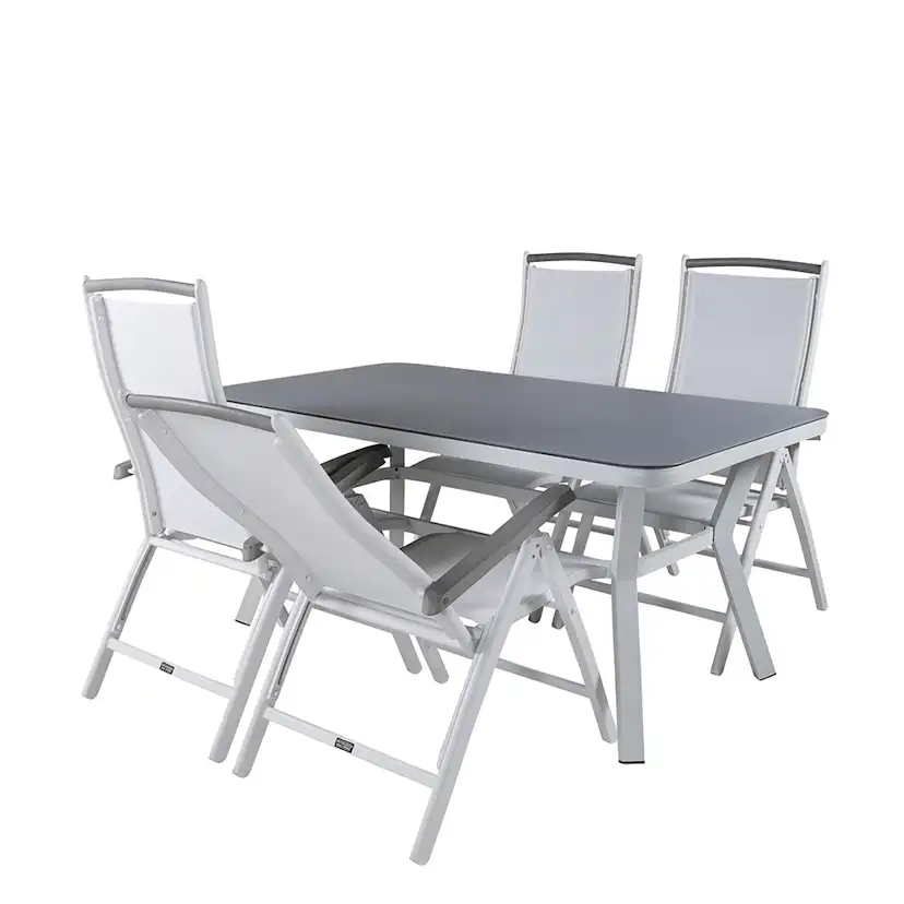 Matgrupp Venture Home Vyn med 4 Arz Matstolar Vit