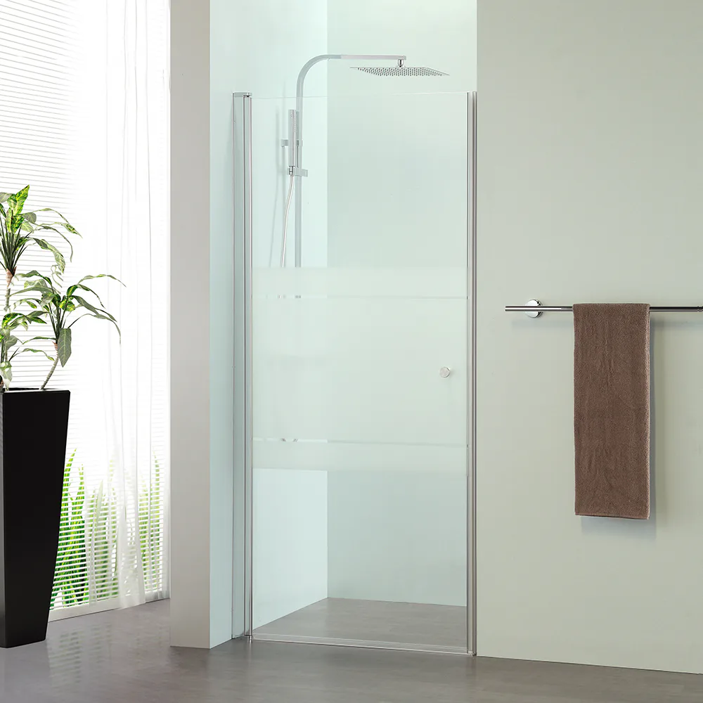AL N-DÖRR LUSSO1 RAK 90 H-FRO Bredd: 874 mm, Delvis frostat glas, Handtag: Knopp