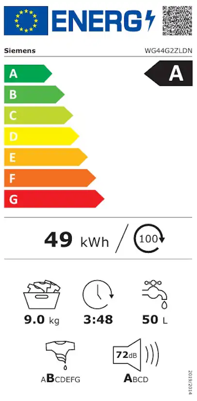 Frontmatad Tvättmaskin Siemens WG44G2ZLDN iQ500