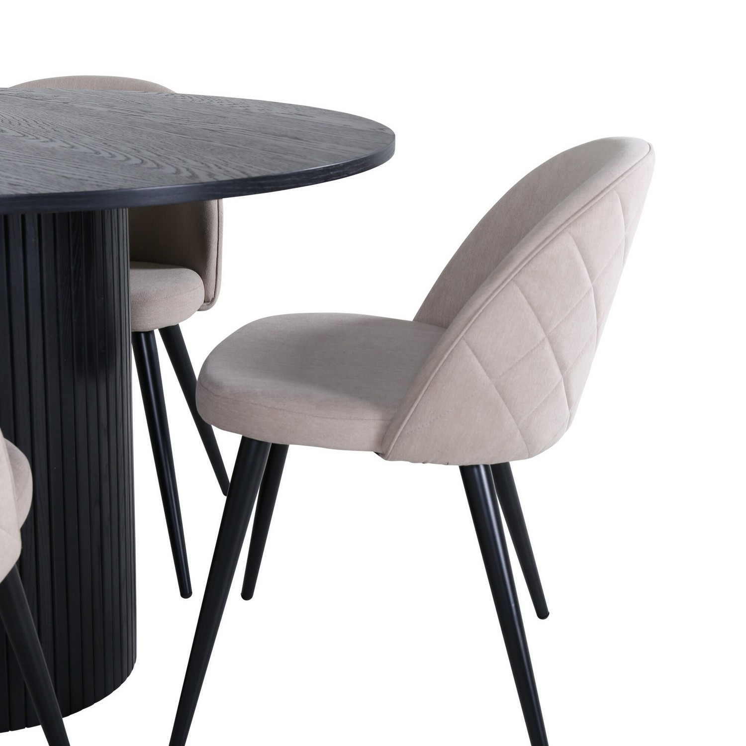 Matgrupp Venture Home med Runt Bianca Matbord och 4 Valentina Stitcthes Matstolar