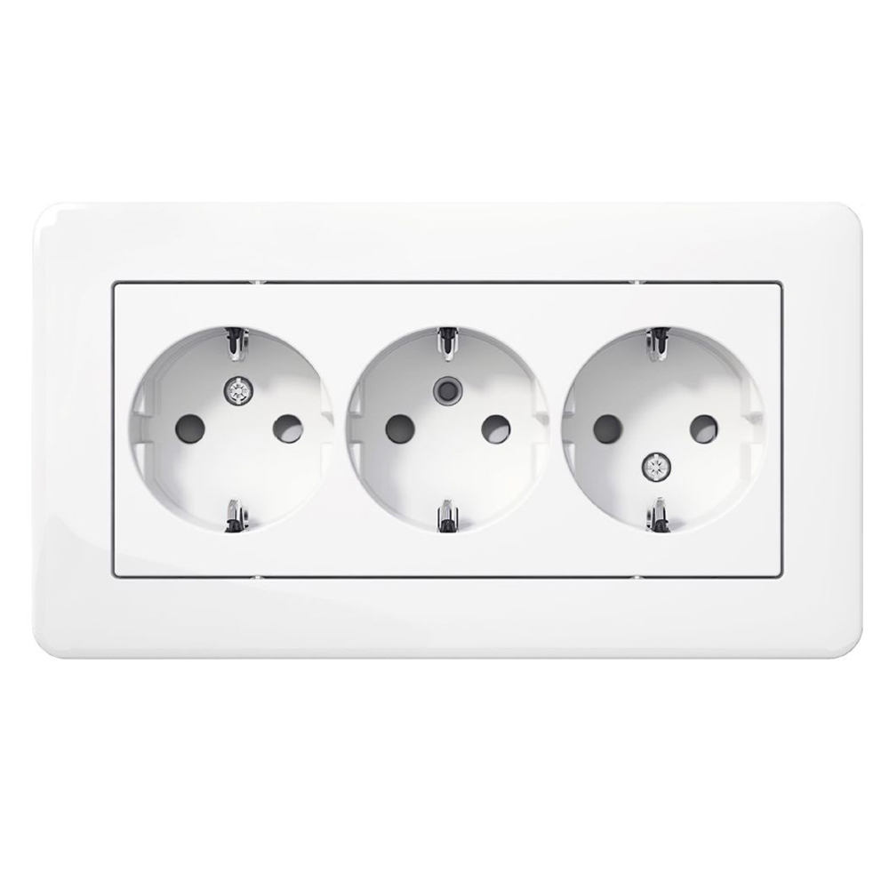 Vägguttag Schneider Electric Exxact Primo 3-vägs
