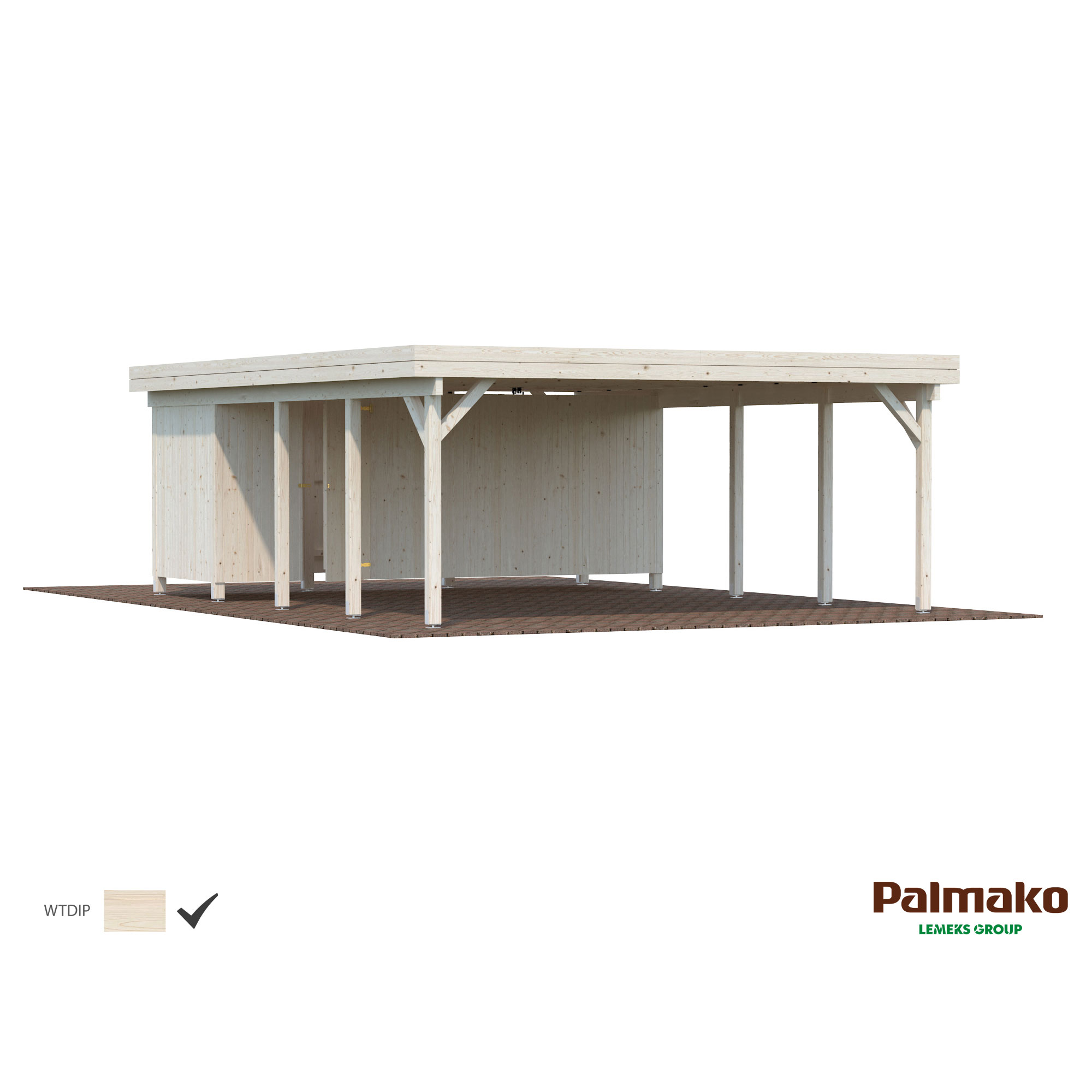 Förråd Palmako 10 m2 tillbehör till Carport Karl