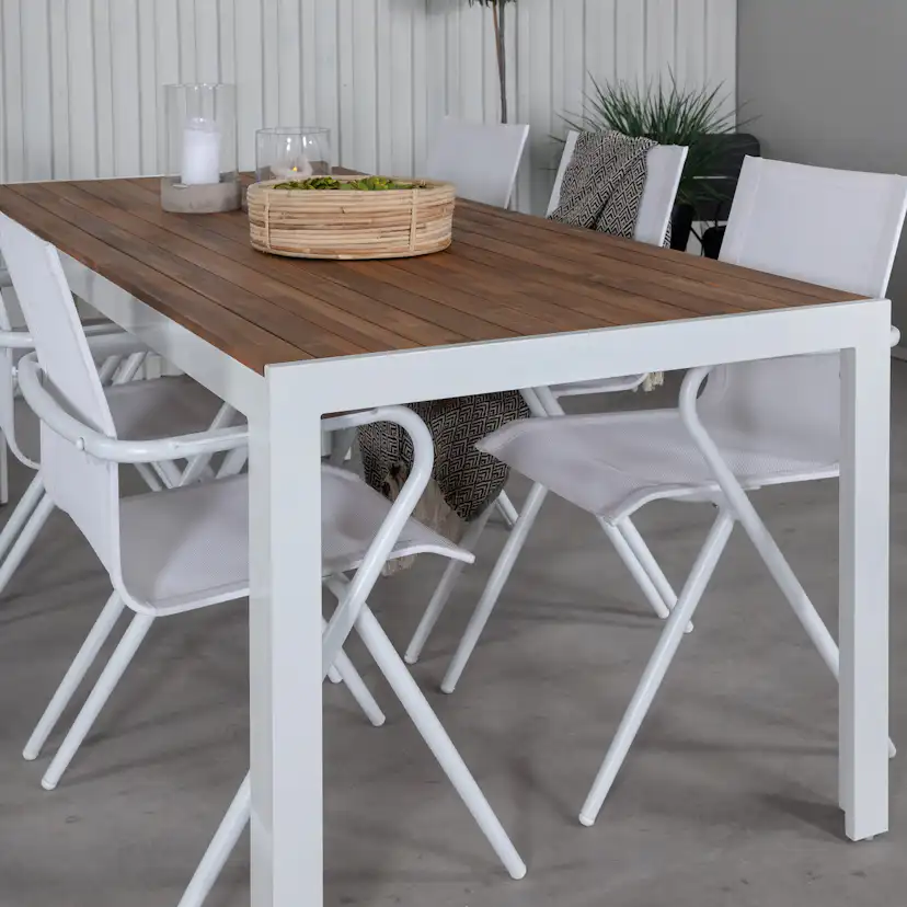 Matgrupp Utomhus Venture Home Bois med 6 Act Trädgårdsstolar