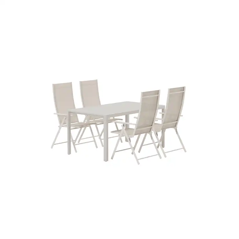 Matgrupp Utomhus Venture Home Giardini 90x150 cm med 4 st Levanzo Trädgårdsstolar