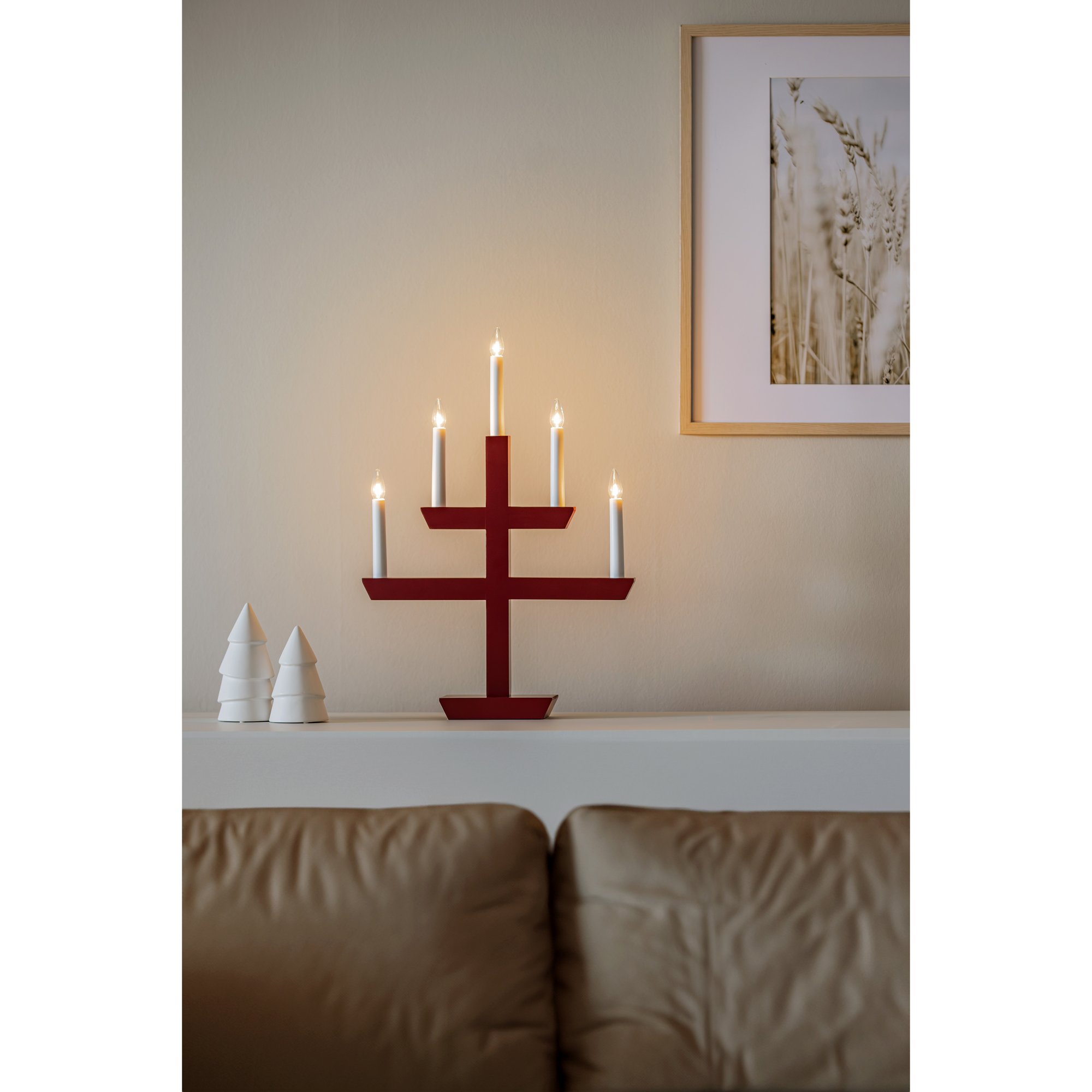 Adventsljusstake Gnosjö Konstsmide 2572 Träljusstake 5 Ljus