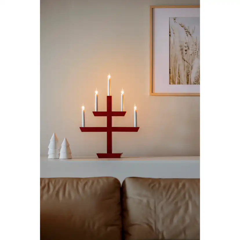 Adventsljusstake Gnosjö Konstsmide 2572 Träljusstake 5 Ljus