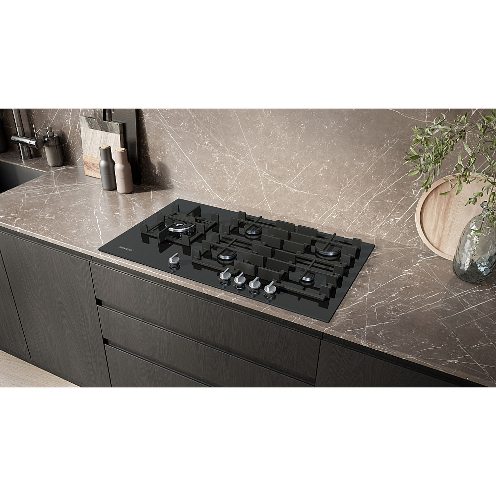 Gashäll Siemens iQ700 med stepFlame Svart 90cm med Smart Uppkoppling