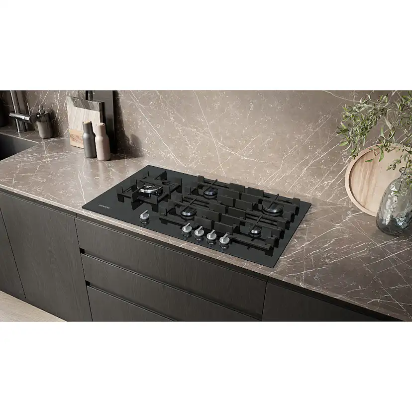 Gashäll Siemens iQ700 med stepFlame Svart 90cm med Smart Uppkoppling