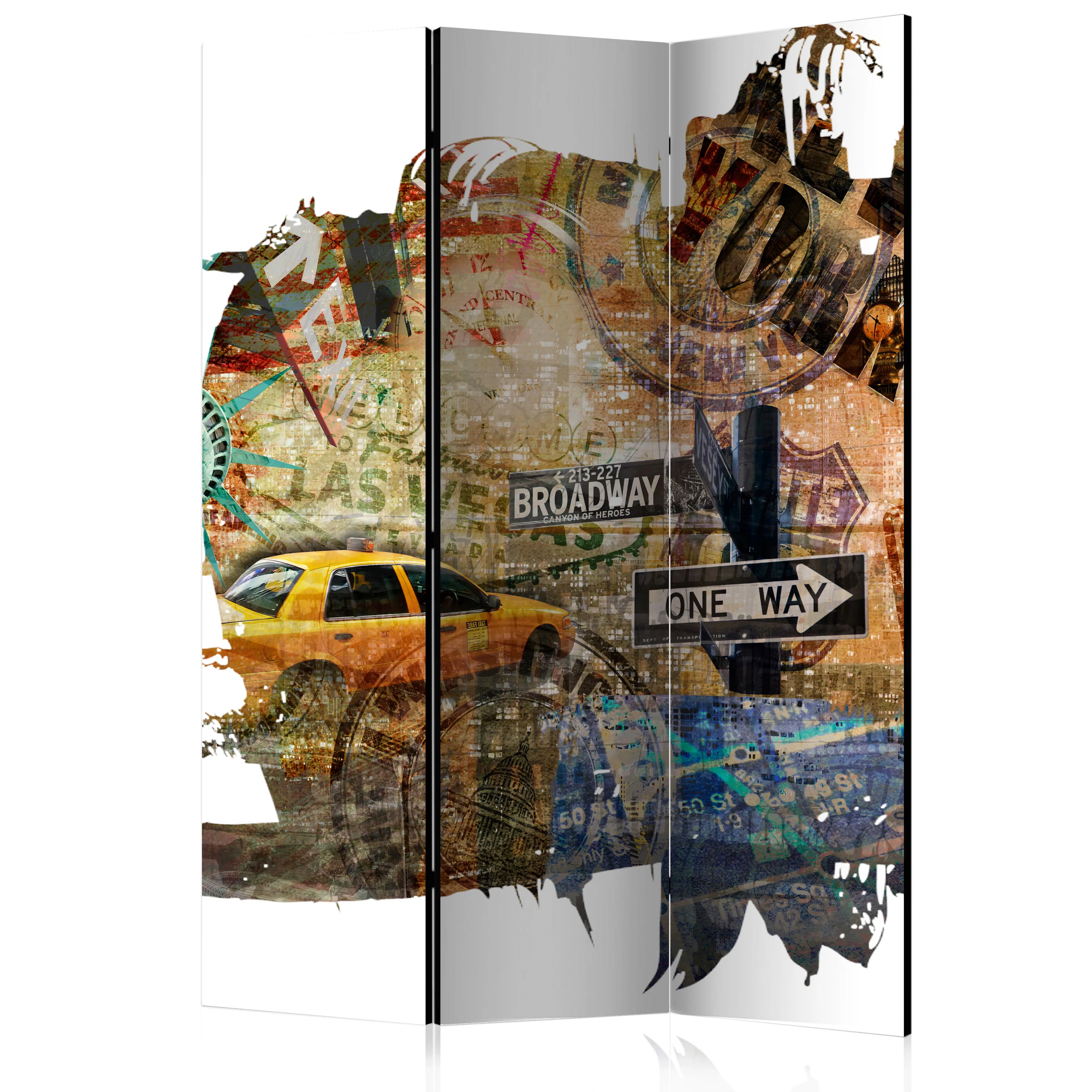 Rumsavdelare Skärmvägg Arkiio New York Collage 135x172 cm