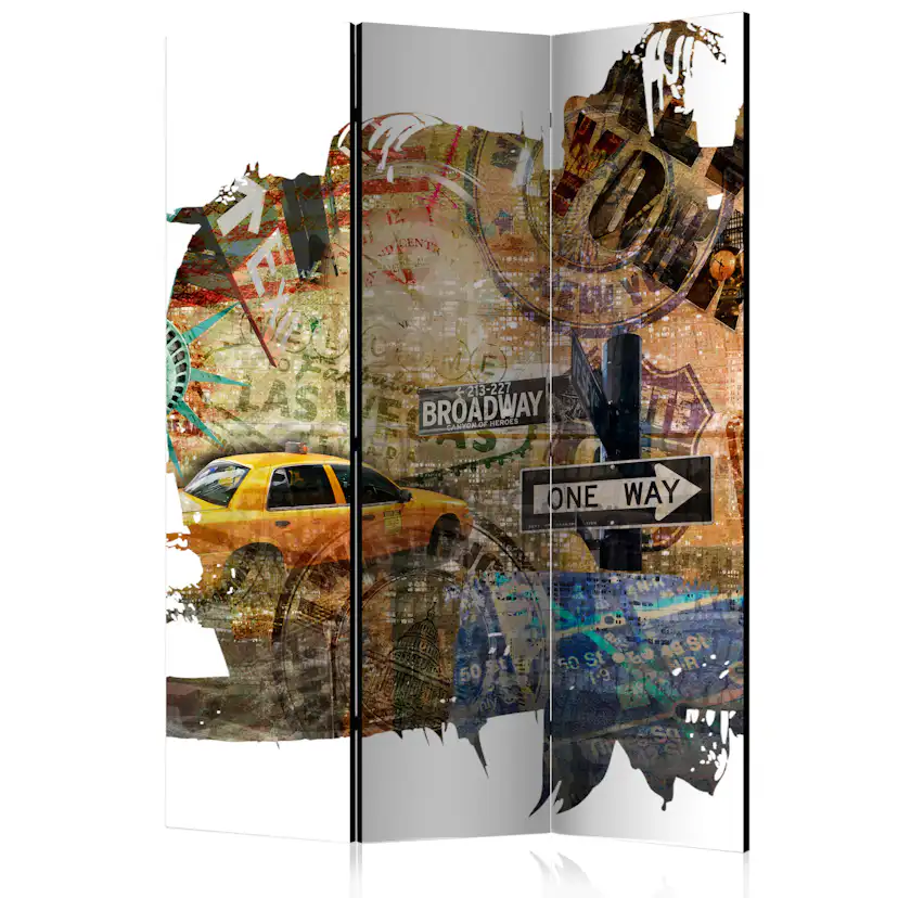 Rumsavdelare Skärmvägg Arkiio New York Collage 135x172 cm