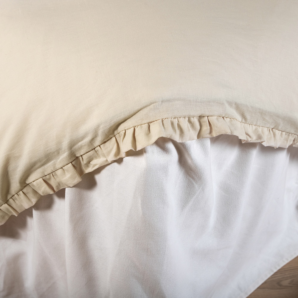 Lias Bed Set Cotton Linen Beige 150x200 cm Färg: Beige, Mått: 150x200 cm