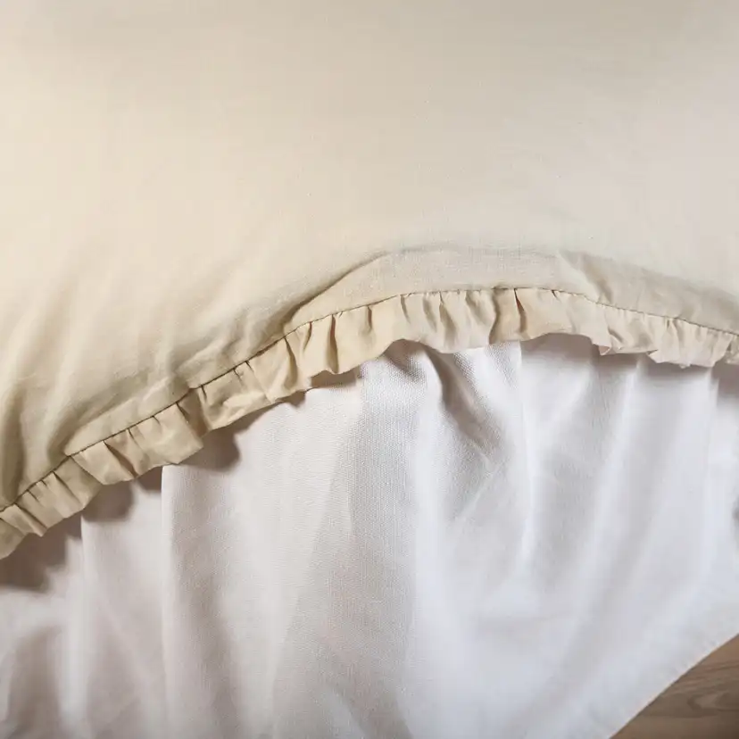 Lias Bed Set Cotton Linen Beige 150x200 cm Färg: Beige, Mått: 150x200 cm