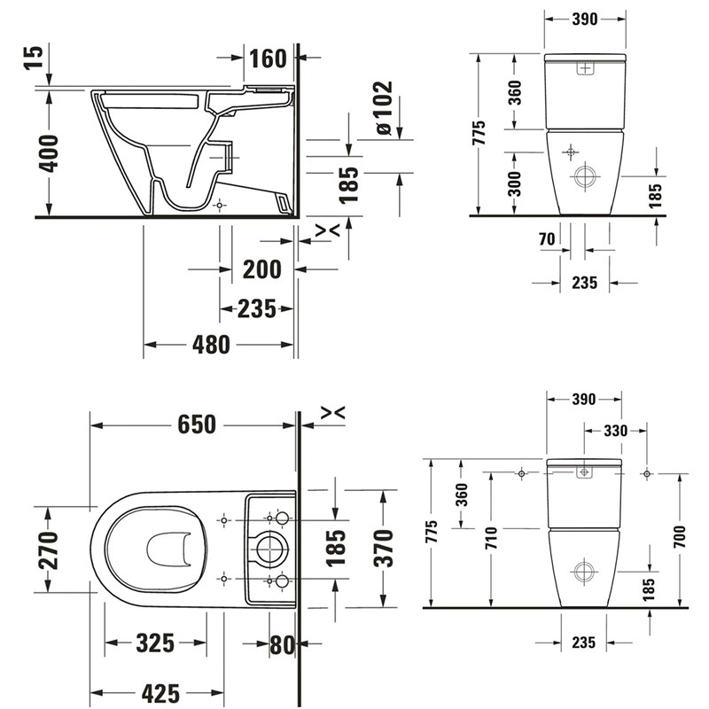 Toalettstol Duravit D-Neo 200209 Rimless med Mjukstängande Hårdsits