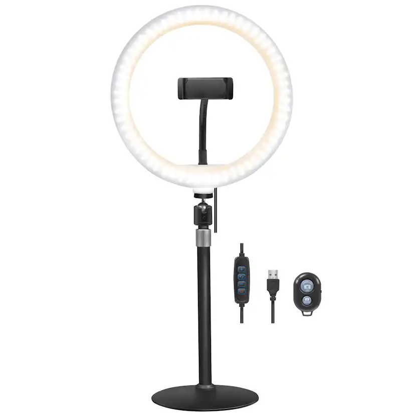 Ljusring LogiLink För Smartphone Ø25cm Med Bordsstativ