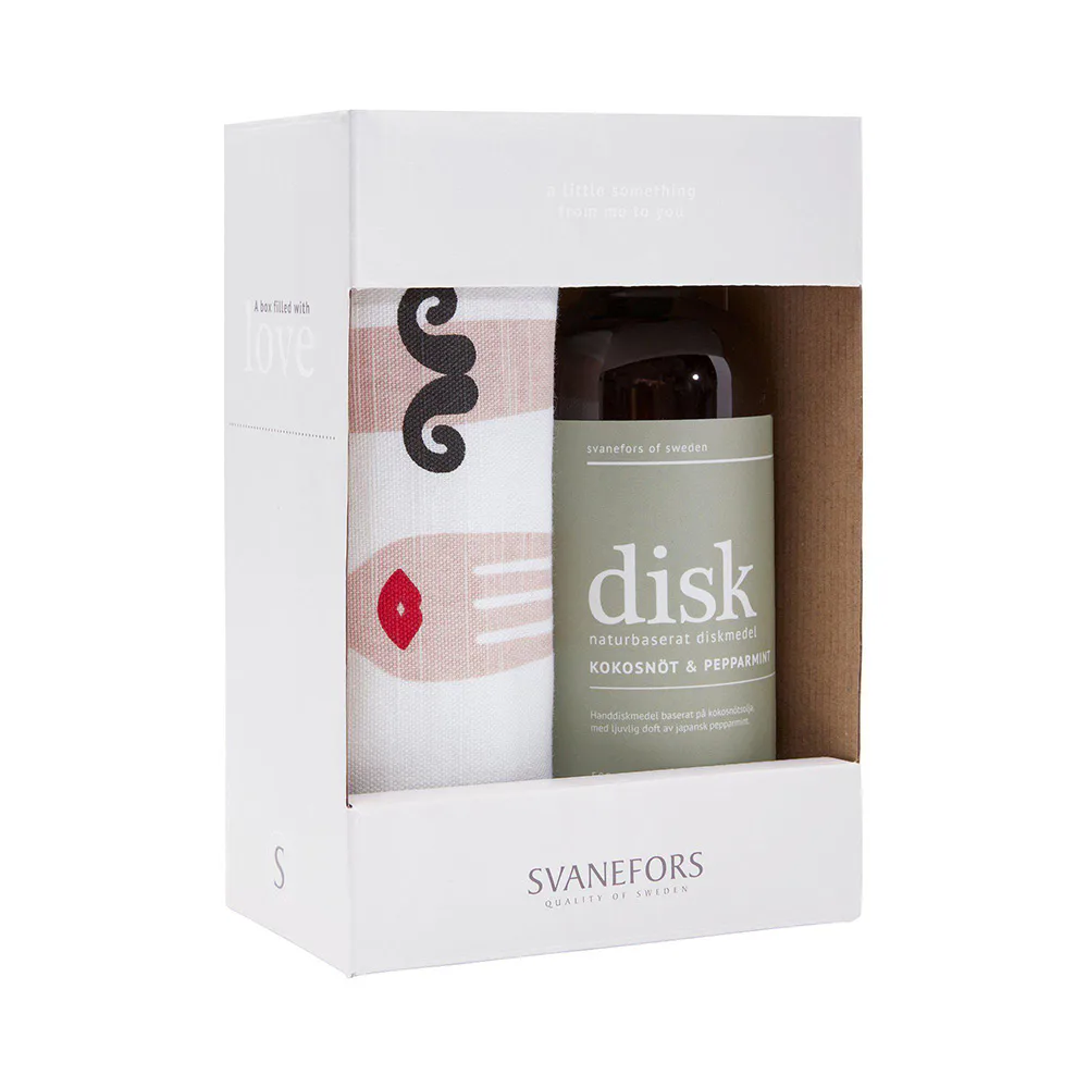 Presentförpackning Svanefors A Box with Love Disk & Handduk Bon Appetit