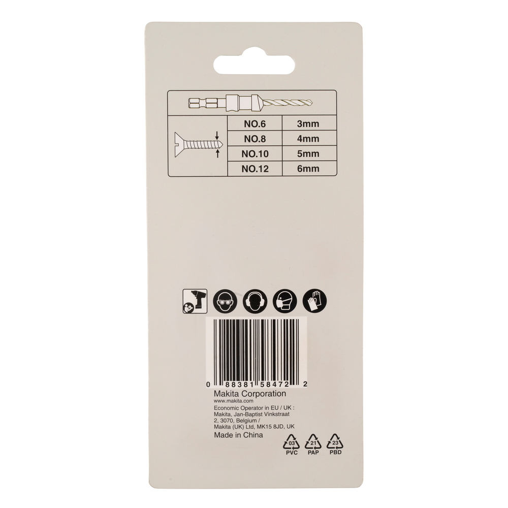 Borrset Makita D-73455 Försänkare 2.4 2.8 3.2 3.6Mm
