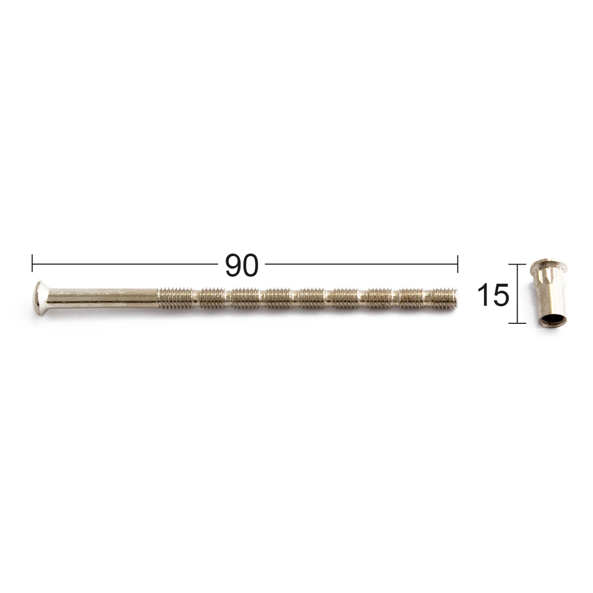 SKRUV M NIPPEL HABO M5X90MM FÖRNICKLAD Förnicklad