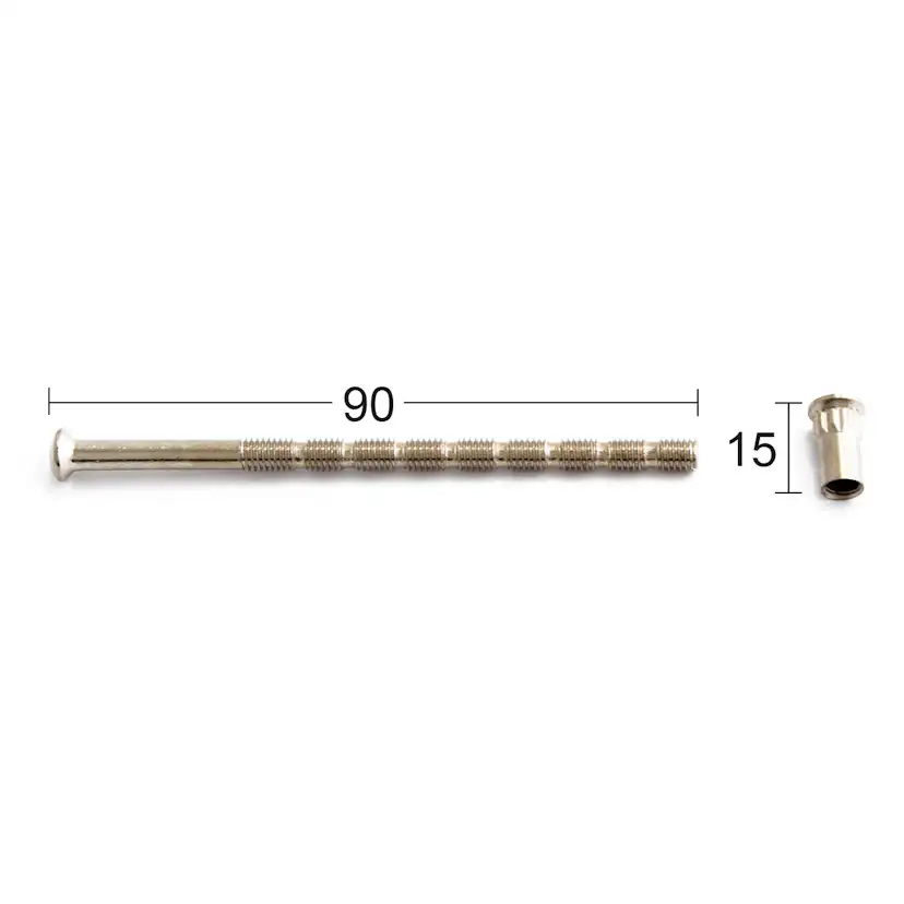SKRUV M NIPPEL HABO M5X90MM FÖRNICKLAD Förnicklad