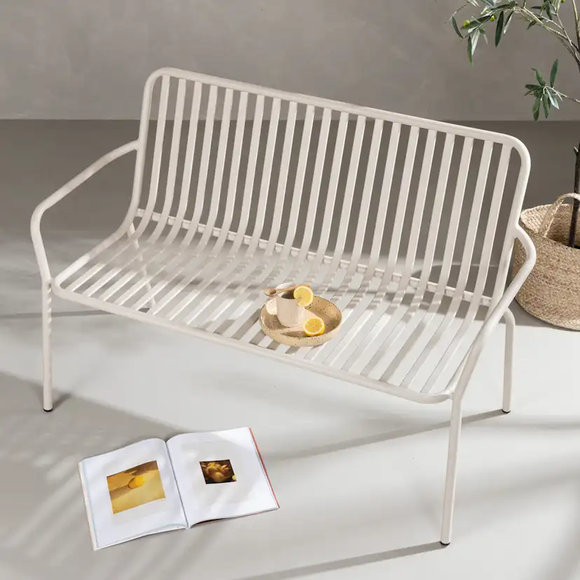Peking Bench/sofa Aluminium - Beige / Beige