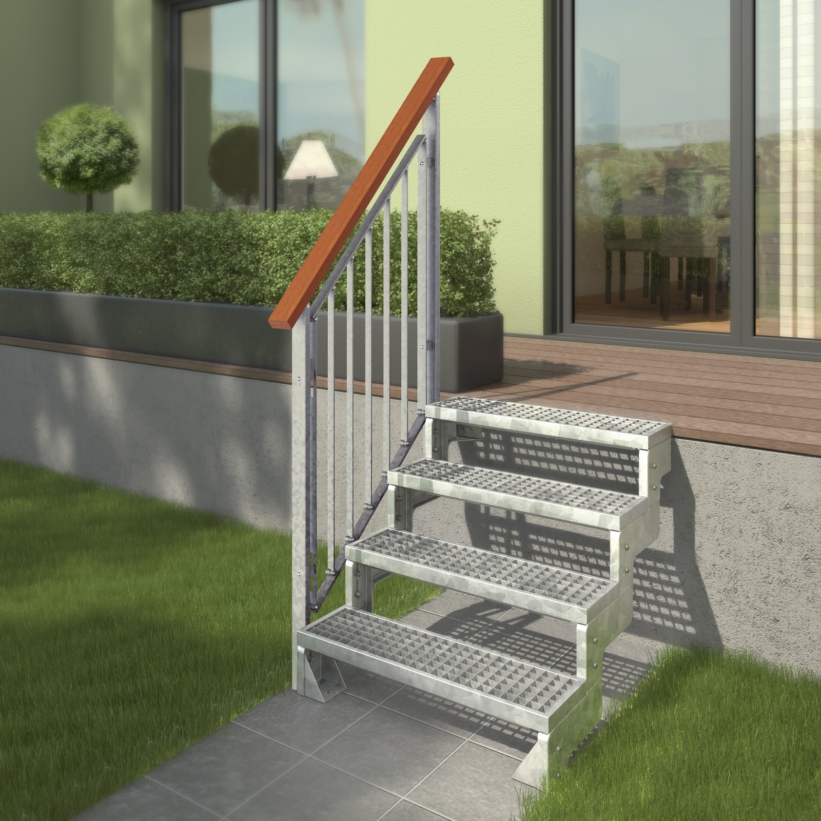 Trädgårdstrappa Dolle Gardentop Gallersteg med Nordic Räcke